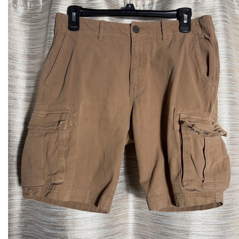 Goodthreads Mens Cargo Shorts Brown Canvas Utility Multi-Pocket Size‎ 29